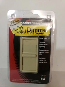Cooper Wiring Devices DIMMER Switch-Slide On/Off-600W-120V-#6422VK-New/Sealed - Picture 1 of 2