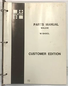 Hyster Forklift Parts Manual Walkie W/B40CL Parts Manual 36 Pages 599879 (C) - Picture 1 of 6