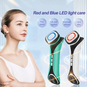 Masajeador facial 4 en 1 EMS terapia de luz LED cuidado de la piel frío caliente levantamiento antienvejecimiento - Imagen 1 de 15
