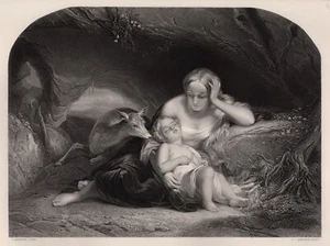 Precious 1800 Gustaaf WAPPERS Grabado Genevieve of Brabante FIRMADO Enmarcado Certificado de Autenticidad - Imagen 1 de 3