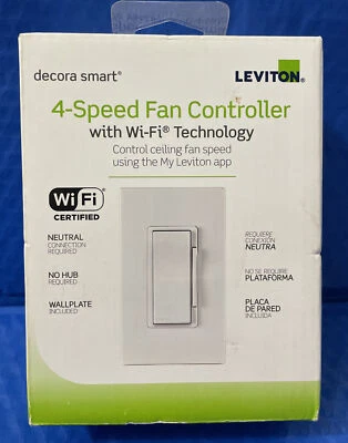 Decora Smart Wi-Fi Fan Speed Controller, White by Leviton - Image 1 of 4