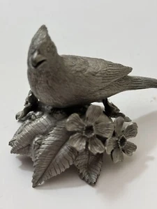 George De Lodzia Fine Pewter Artist Cardinal On Apple Blossom Statue 1978 Schmid - Bild 1 von 7