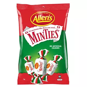 Allens Minties 1kg Chewy Mint Party Favours Candy Buffet Halloween Trick Treat - Picture 1 of 4