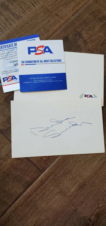 DUKE SNIDER SIGNED 3X5 INDEX CARD BROOKLYN DODGERS METS HALL OF FAME PSA DNA  - Image 1 of 1