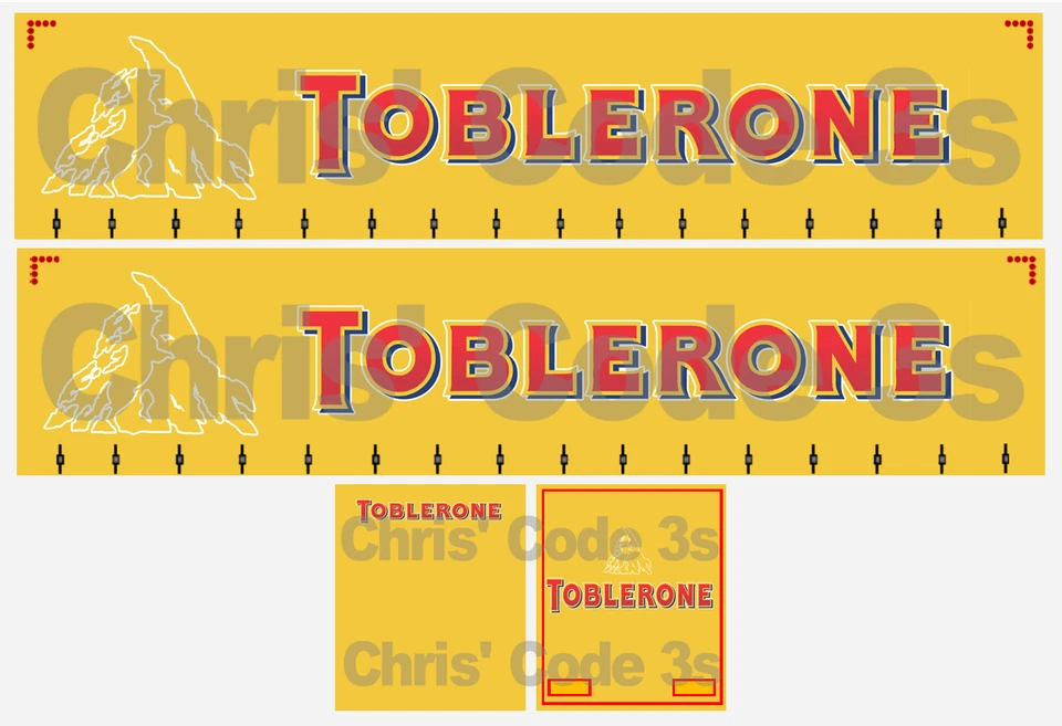 Code 3 Adhesive Vinyl Trailer Decal - Toblerone - 1/50 1/76 1/148 1/87 /164 - Image 1 of 1