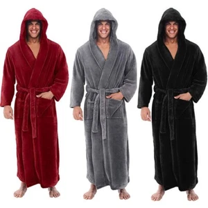 Albornoz chal alargado de felpa de invierno para hombre ropa para el hogar manga larga bata abrigo - Imagen 1 de 34