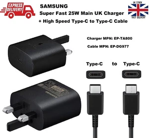 Official Samsung FAST 25W Charger with High Speed Data Cable for S20 S20+ Ultra - Picture 1 of 7