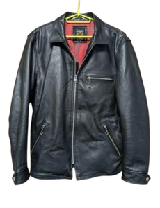 Chaqueta de cuero Schott Single Riders negra para hombre XL motocicleta clásica hecha en EE. UU. - Imagen 1 de 15