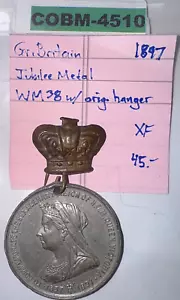 RARE BRITISH JUBILEE MEDAL: Queen Victoria 1837-1897 w/Original Hanger COBM-4510 - Picture 1 of 7