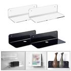 2Pieces Acrylic Floating Wall Mounted Shelves Wall Floating Shelves for Alarm