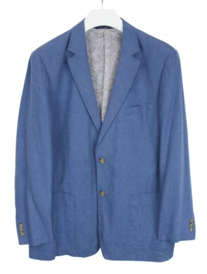 Alan Flusser Blazer Men Large Linen Blend Half Lined Double Vent — 第 1/4 张图片