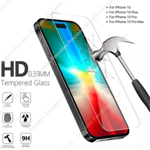Wholesale Clear Tempered Glass Screen Protector For iPhone 15/15 PLUS/15 Pro Max - Picture 1 of 11