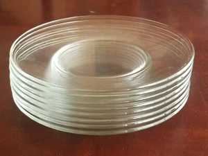 Vintage Clear Set Of 8 Bread & Butter / Dessert Plates - Picture 1 of 12