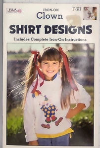 Shirt Designs Iron On Clown With Complete Iron On Instructions Uncut - Picture 1 of 4