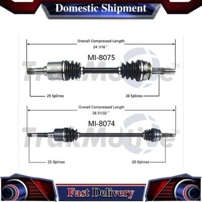Conjunto de junta de eje de transmisión CV delantero izquierdo derecho 2X para Dodge Charger 1987 Foto 1 de 3