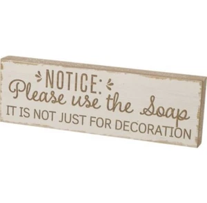 Please Use The Soap Wooden Plaque / Bathroom / Novelty Decor 25cm - Picture 1 of 1