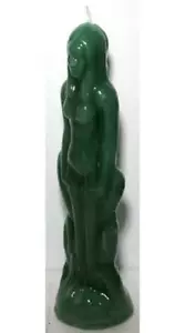 Candela verde immagine umana femminile 7" (incantesimo signora Wicca pagano hoodoo) - Foto 1 di 1