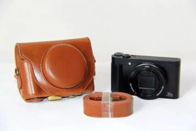 Funda de cuero para cámara bolsa correa de agarre para Sony DSC-HX90V HX90 WX500 Foto 1 de 4