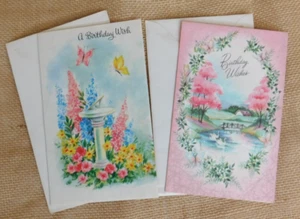 VTG Lot Happy Birthday Floral Greeting Card w/ envelopes - Picture 1 of 7