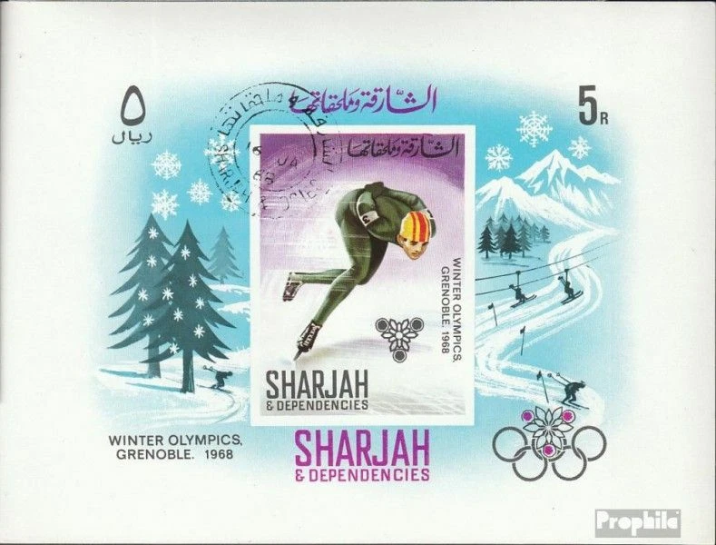 Sharjah Bloc 31 oblitéré 1968 Jeux Olympiques Jeux d'hiver ´68 - Photo 1/1