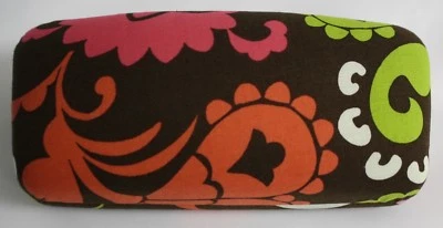 Vera Bradley Hard Large Eyeglass Sunglass Lola Sun glasses case Brown clamshell - Image 1 of 4