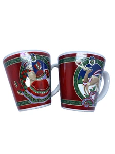 Victorian Christmas Carolers Couple Handled Coffee Mug Hot Cocoa Cup Holiday - Picture 1 of 5