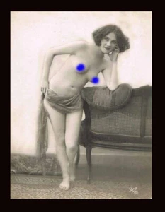 XXL grand format PHOTO DE NU féminin vers 1900 / GF2 risque sexy nude - Picture 1 of 2
