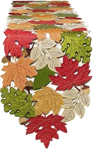 Fall Table Runner 72Inches Long, Autumn Maple Leaves Table Runner 13X72 Inch for - Picture 1 of 12
