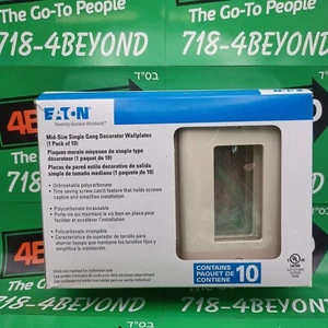 Box of 10 Eaton PJ26LA-10-L Mid-Size Single Gang Decorator Wallplates - Picture 1 of 5