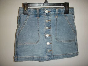 NEW Cat & Jack Girl's High-Rise Snap Button Front Stretch Denim Jean Skirt - Picture 1 of 3