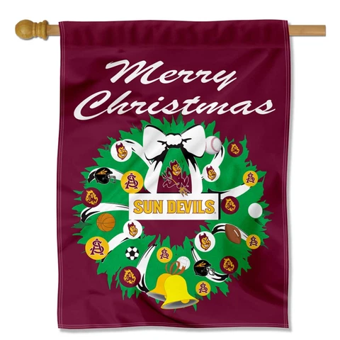 Arizona State University Happy Holidays Christmas Decorative House Flag Cover