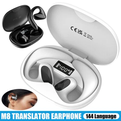 Smart Language Translator Earbuds Earphone Wireless Bluetooth 144 Language 2 Way