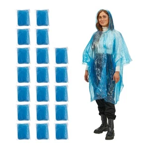 Regenponcho Einweg Poncho Notfall Regencape 20 Stück Polyethylen Regenponcho Set - Bild 1 von 45