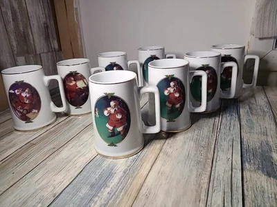 8 tazas Coca-Cola 1996 edición coleccionista Papá Noel borde dorado Foto 1 de 4