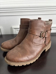 Wonder Nation Brown Ankle Boots Girls Sz 2 - Picture 1 of 6