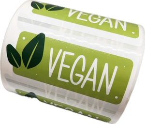 PEGATINAS VEGANAS ETIQUETAS PAQUETE EMBALAJE PEGATINAS - Imagen 1 de 2