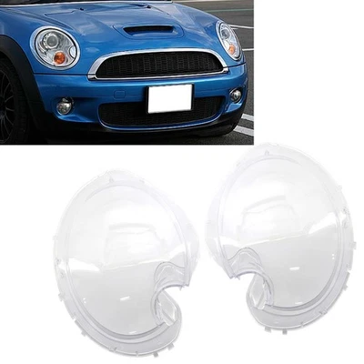 1 Pair Car Front Headlight Headlamp Lens Cover For BMW MINI R56 2007-2015 - Image 1 of 4