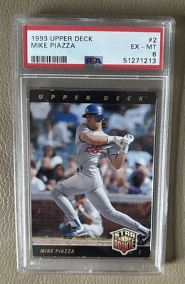 1993 Upper Deck Mike Piazza #2 PSA 6 Rookie Card Dodgers HOF - Image 1 of 3