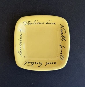Ancien cendrier Italian Line paquebot liner ashtray North to South America jaune - Picture 1 of 11
