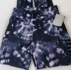 Art Class V-Waist Leggings Girls Size L (10 - 12) Navy Tie Dye Side Pockets NWT - Picture 1 of 4