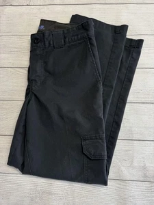 Dickies Cargo Pants Mens Black Slim Straight Flex Workwear Utility Pockets Twill - Picture 1 of 7