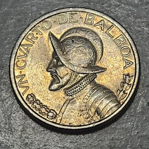 PANAMA 🇵🇦 UN CUARTO (¼) DE BALBOA COIN 2001 - Picture 1 of 2