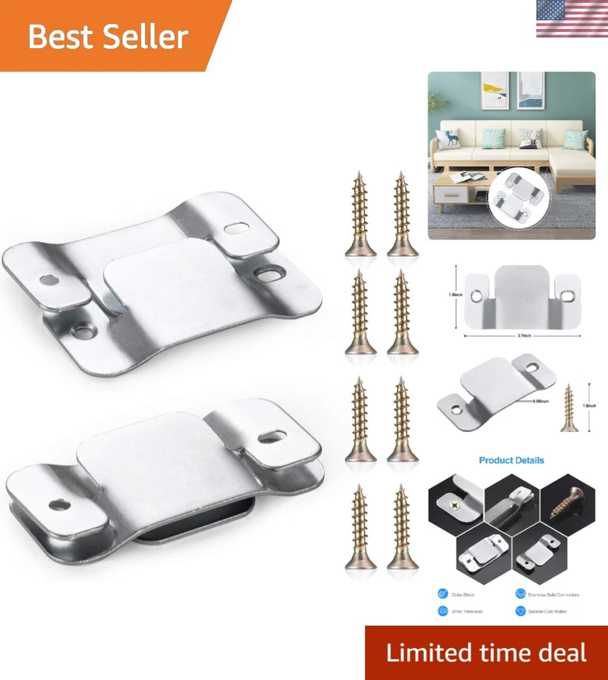 Juego de soportes de conector de sofá entrelazados de 4 piezas - Perfecto para sofás biplaza y más Foto 1 de 4