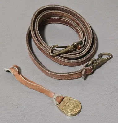 Bolsa de couro marrom vintage Dooney e Bourke original alça e etiqueta fob de latão - Imagem 1 de 4