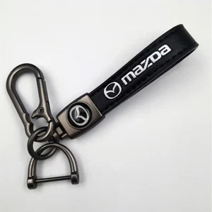 For Mazda Luxury Leather Keychain Keyring Logo Car Key Ring - Picture 1 of 6