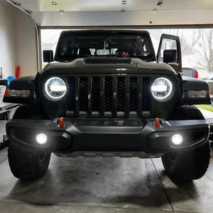 9" LED HEADLIGHTS 4'' FOG LIGHT HALO DRL SET FOR JEEP WRANGLER JL JT 2018-2024 - Picture 1 of 13