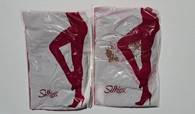 2 Pares Pantimedias de Colección Silkies Ultra Total Pierna, Grandes, Desnudas Naturales Nuevas 100301 Foto 1 de 2