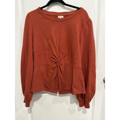 Толстовка Pilcro Anthropologie Burnt Orange Brown Large Twist Front - Изображение 1 из 4