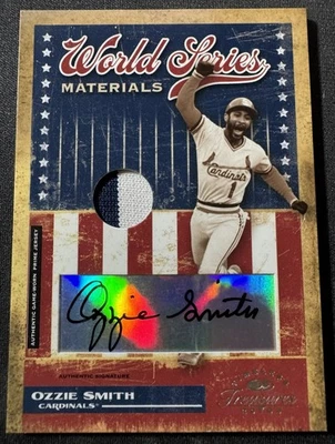 2004 Donruss Timeless Treasures World Series Materials Ozzie Smith Auto 5/9 RARE - Image 1 of 2