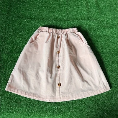 Saia de cintura elástica rosa claro para meninas sem marca com bolsos tamanho 6–7 - Imagem 1 de 4
